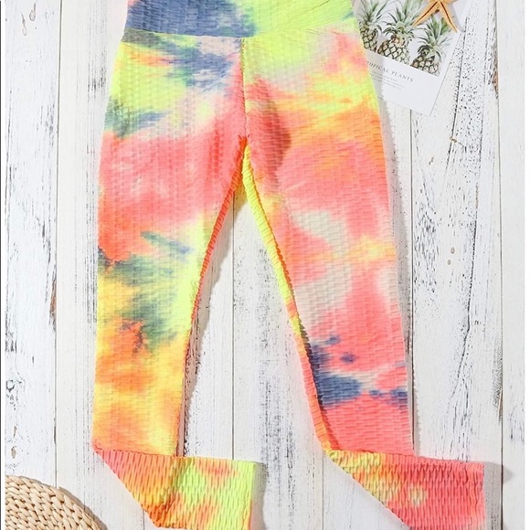 Neon Tie Dye 2 Piece Set w/ jacket & leggings NEW - Picture 2 of 6